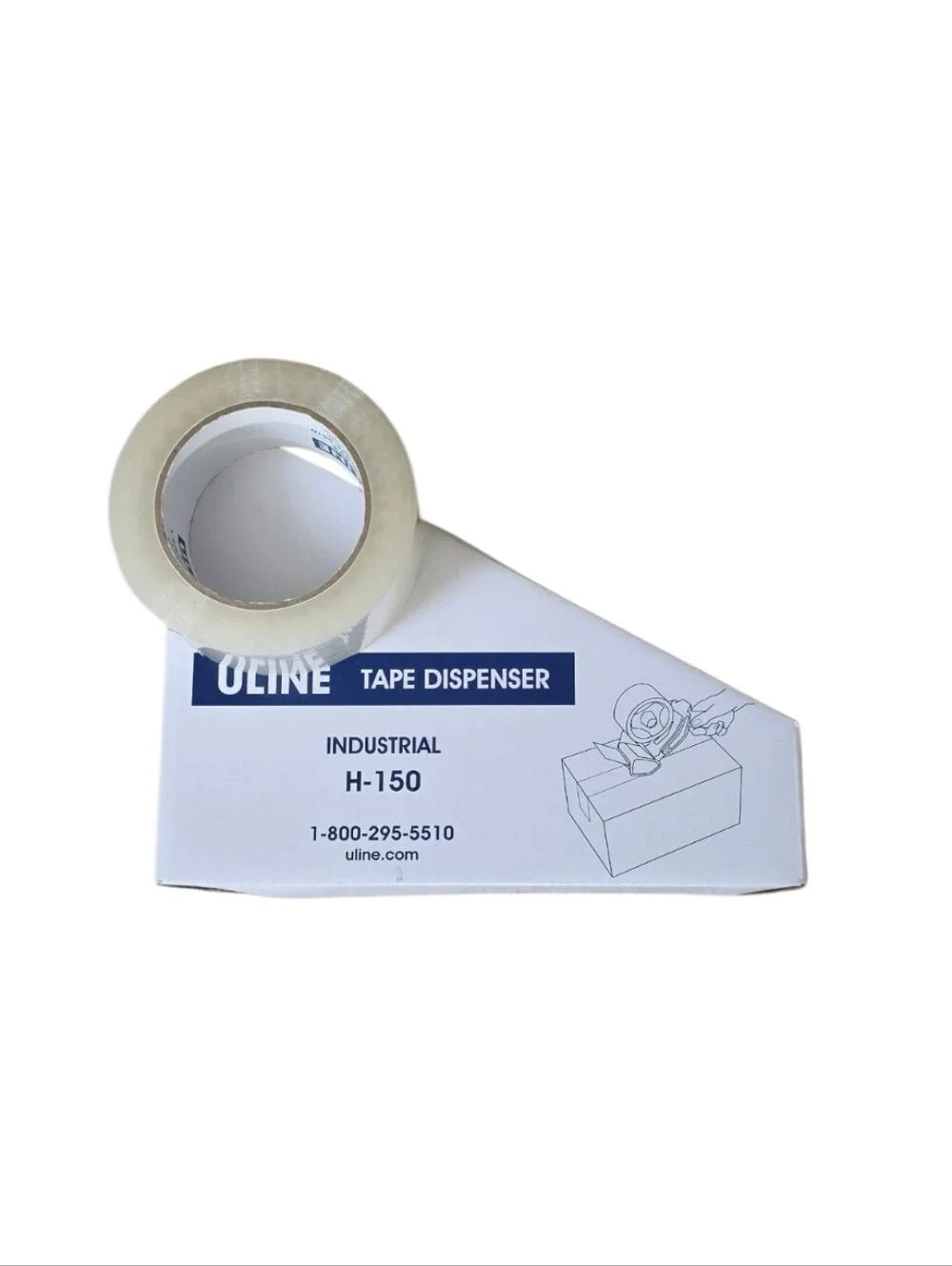Uline H-150 Industrial Packing Tape Dispenser Gun with Clear Tape Roll